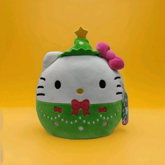 Hello Kitty Sanrio 8" Squishmallow Christmas Tree With Pink Bow Jazwares NWT - Picture 1 of 6